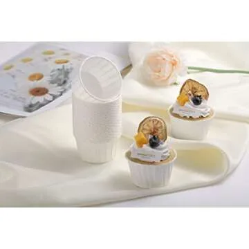 White Cupcake Liners, 100 Heavy Duty Baking Cups