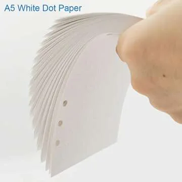 A5 Dotted Paper, Refills for Filofax Planner, Organizer, Binders, 6 Hole Punched, 100 Sheets/200 Pages, 100gsm, White, 5.8 x 8.2 Inch