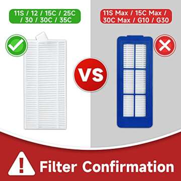 Spare Accessories Compatible with eufy 11S, 25C, 30C Slim Robotic Vacuum Cleaner NOT for Max Series Replacement Parts Include: 1 Roller Brush 6 Edge Brushes 6 Filter Foam Kit