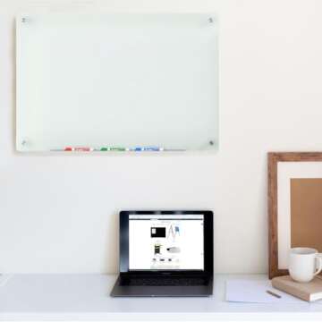 Frosted Glass Dry-Erase Board Set - 3' x 2' - Stylish & Functional