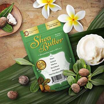 Miibox 100% Raw Unrefined Organic Shea Butter-African Grade A Ivory 1 Pound (16oz)