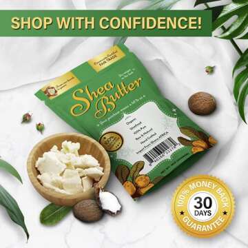 Miibox 100% Raw Unrefined Organic Shea Butter-African Grade A Ivory 1 Pound (16oz)