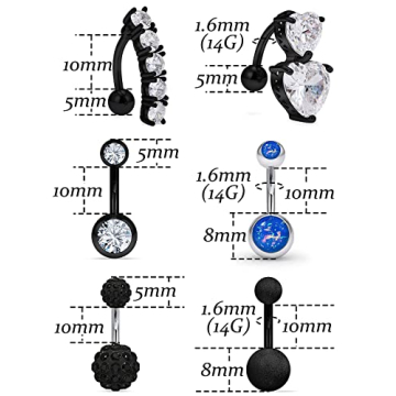 Stylish Vsnnsns 14G Belly Button Rings for Everyday Use