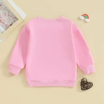 Trendy FIOMVA Toddler Valentines Day Sweatshirt for Girls