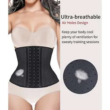 YIANNA Waist Trainer for Women Underbust 25 Steel Boned Latex Sport Girdle Corsets Cincher Hourglass...