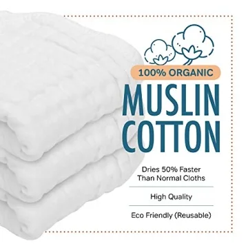 AllSett Health Muslin Burp Cloths 10 Pack 20" x 10"