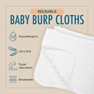 AllSett Health Muslin Burp Cloths 10 Pack 20" x 10"