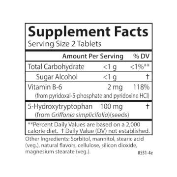 Carlson Healthy Mood 5-htp Elite 50mg Raspberry Chewables, 120 Tablets