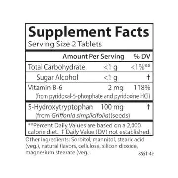 Carlson Healthy Mood 5-htp Elite 50mg Raspberry Chewables, 120 Tablets