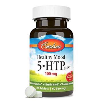 Carlson Healthy Mood 5-htp Elite 50mg Raspberry Chewables, 120 Tablets