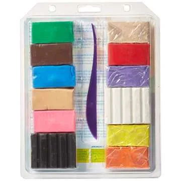 Sculpey Bake Shop Polymer Oven Bake Clay, 12 unique color set for kids, one clay modeling tool to ad...