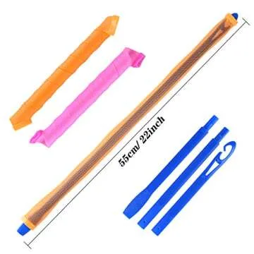 TUPARKA 30 Pack Spiral Curls No Heat Hair Rollers Kit