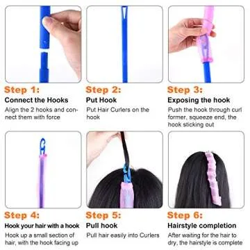 TUPARKA 30 Pack Spiral Curls No Heat Hair Rollers Kit