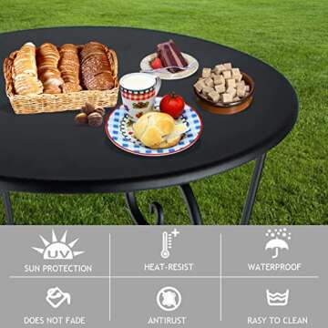 Wtiujhg Weather Resistant Small Patio Side Table - Black