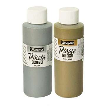 Jacquard Piñata Metals Bundle - Silver and Gold Alcohol Inks with Applicators and Funnel