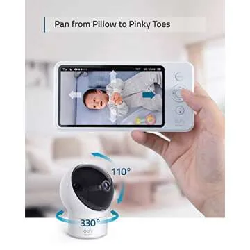 eufy Security Baby Monitor Spaceview E110 with Security Camera and 2-Way Audio, 720p HD Resolution, Night Vision, 5" Display, 110° Wide-Angle Lens Included, Lullaby Player, Sound Alert, Upgraded