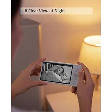 eufy Security Baby Monitor Spaceview E110 with Security Camera and 2-Way Audio, 720p HD Resolution, Night Vision, 5" Display, 110° Wide-Angle Lens Included, Lullaby Player, Sound Alert, Upgraded