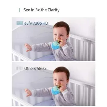 eufy Security Baby Monitor Spaceview E110 with Security Camera and 2-Way Audio, 720p HD Resolution, Night Vision, 5" Display, 110° Wide-Angle Lens Included, Lullaby Player, Sound Alert, Upgraded