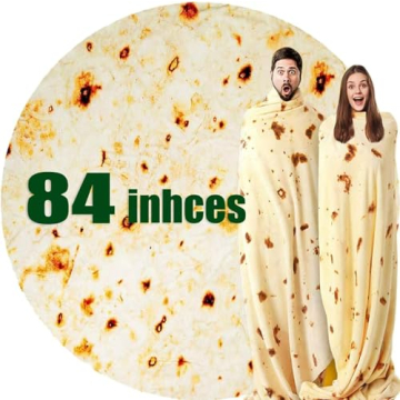 84-Inch White Elephant Gifts: Funny Burrito Tortilla Blanket