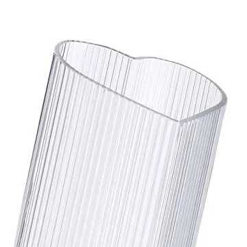 Diamond Star Decorative Vase Heart Shaped Glass Flower Vase for Home Wedding Table Centerpieces (Clear)