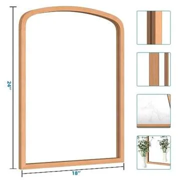 FUWU HOME Wood Bathroom Mirror for Elegant Home Styling