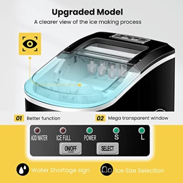 VIVOHOME Portable Ice Maker with Self-Cleaning Function