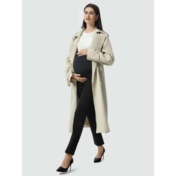 AFITNE Maternity Pants for Work Over The Belly Straight Leg Dress Pants Strethy Pregnancy Office Casual Yoga Pants 31" Black XL
