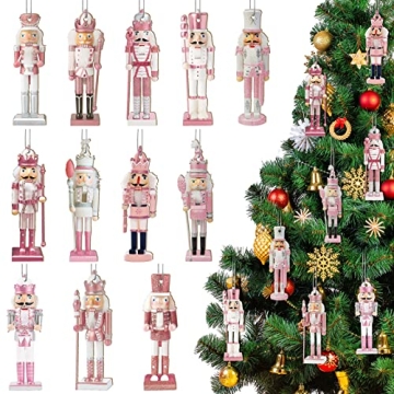 48 Pcs Christmas Nutcracker Ornaments - Festive & Charming Wooden Decorations