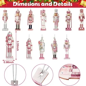 48 Nutcracker Christmas Ornaments - Festive Wooden Decorations