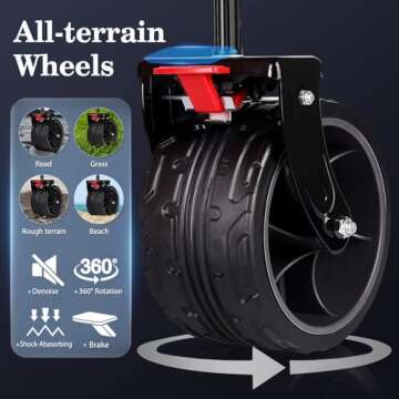 Sekey 220L Collapsible Foldable Wagon with 330lbs Weight Capacity, Heavy Duty Folding Utility Garden Cart with Big All-Terrain Beach Wheels & Drink Holders.Blue&Grey