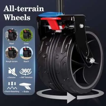 Sekey 220L Collapsible Foldable Wagon with 330lbs Weight Capacity, Heavy Duty Folding Utility Garden Cart with Big All-Terrain Beach Wheels & Drink Holders.Blue&Grey