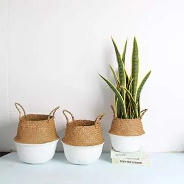 Eco-Friendly BlueMake Woven Seagrass Belly Basket