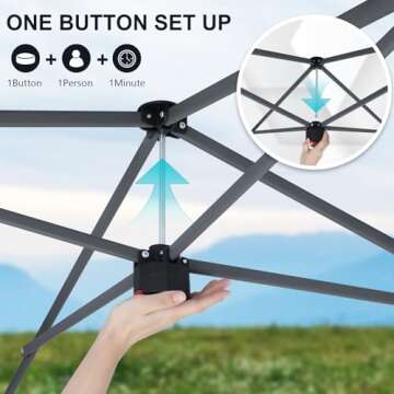 COOSHADE Pop Up Canopy Tent 10x10 with 2 Sidewalls, Outdoor Shade Instant Canopy Tents(White)