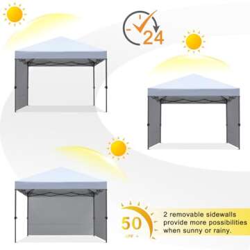 COOSHADE 10x10 Pop Up Canopy Tent with Sidewalls