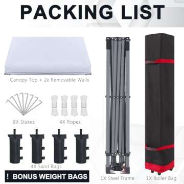 COOSHADE 10x10 Pop Up Canopy Tent with Sidewalls