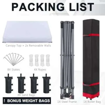 COOSHADE 10x10 Pop Up Canopy Tent with Sidewalls