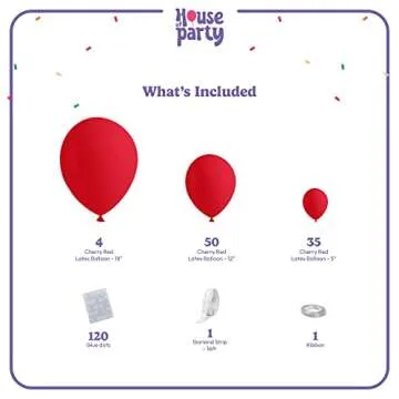 HOUSE OF PARTY Cherry Red Balloons | Perfect for Valentine's, Easter & More