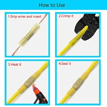 ESUPPORT Heat Shrink Butt Connectors for 10-12 AWG