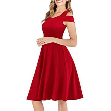 Women's Summer Cocktail Dresses for Party Homecoming Graduation Wedding Guest Prom Cold Shoulder Jun...