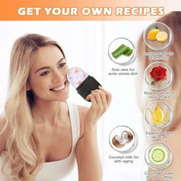 IMEASY Ice Roller for Face and Eye, Upgrated Ice Face Roller,Facial Beauty Ice Roller Skin Care Tools, Ice Facial Cube, Gua Sha Face Massage, Silicone Ice Mold for Face Beauty (Black)