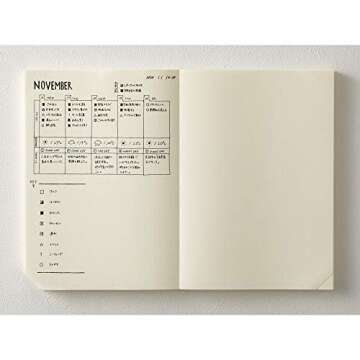 DESIGNPHIL Midori 15264006 Notebook, MD Notebook, Journal A5, 1 Page Per Day, Dot Square