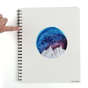 Grumbacher Mixed Media Paper Pad with in & Out Pages, 90 lb. / 185 GSM, 5.5 x 8.5 inches, Side Wired, 50 White Sheets/Pad, 1 Each, 26460700413