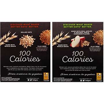 Better Oats Oat Fit Bundle: (1) Cinnamon Roll 9.8oz, (1) Apples & Cinnamon 9.8oz (2 Boxes Total)