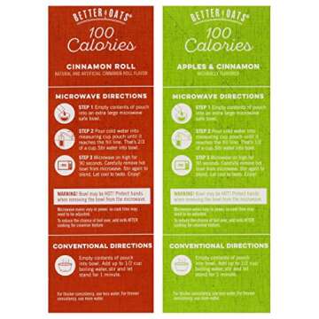 Better Oats Oat Fit Bundle: (1) Cinnamon Roll 9.8oz, (1) Apples & Cinnamon 9.8oz (2 Boxes Total)