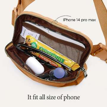 ODODOS Unisex Mini Belt Bag with Adjustable Strap Small Fanny Pack for Workout Running Traveling Hiking, Bronze