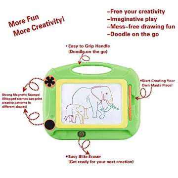 Kids Toys for 3 4 5 6 7 Years Old Boys, Toddler Magnetic Drawing Doodle Board Writing Painting for Age 3 4 5 6 Boys Birthday Gift Green