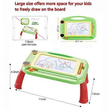 Kids Toys for 3 4 5 6 7 Years Old Boys, Toddler Magnetic Drawing Doodle Board Writing Painting for Age 3 4 5 6 Boys Birthday Gift Green