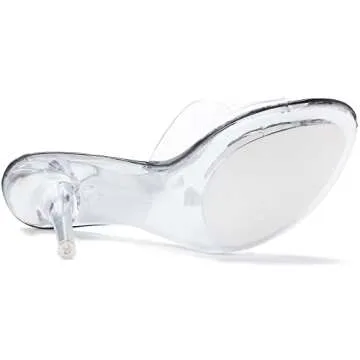 NBUUNBU Silver Clear Heels For Women Dress Shoes Transparent Strap Sexy Stilletos Heels Open Toe High Silver Heeled Sandals Pump Mules