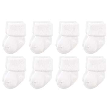 Luvable Friends baby boys Newborn and Terry Socks, White, 0-6 Months US