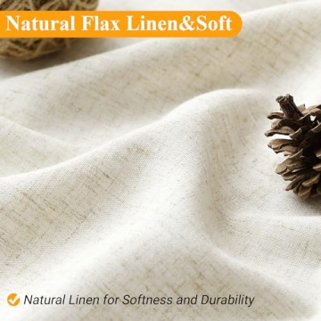 Naturoom Natural Linen Shower Curtain for Elegant Decor